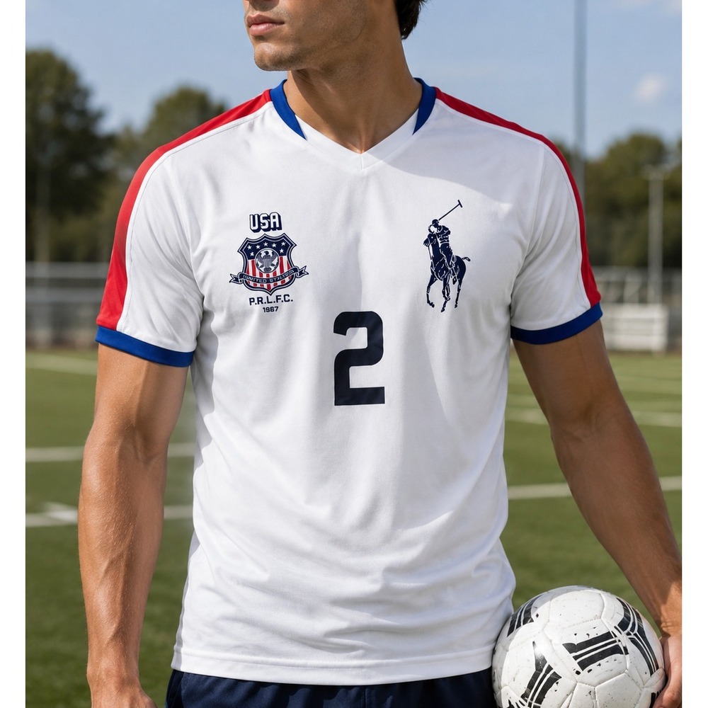 NEW Polo Sport Ralph Lauren USA Performance Shirt White Soccer Football Size XS - Picture 1 of 9